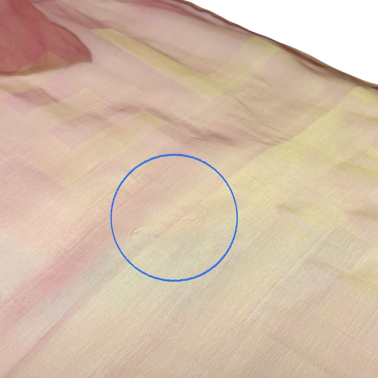 CHANEL Vintage Big CC Logo See-through Scarf Shawl Wrap Pink Cream Silk