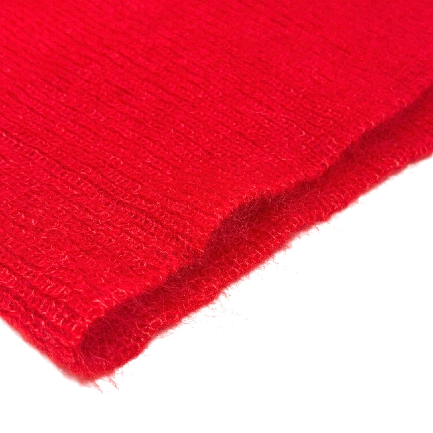 GUCCI Vintage Logo Feather Fur Trimmed Sweater Knit Top #M Red Mohair Silk Wool