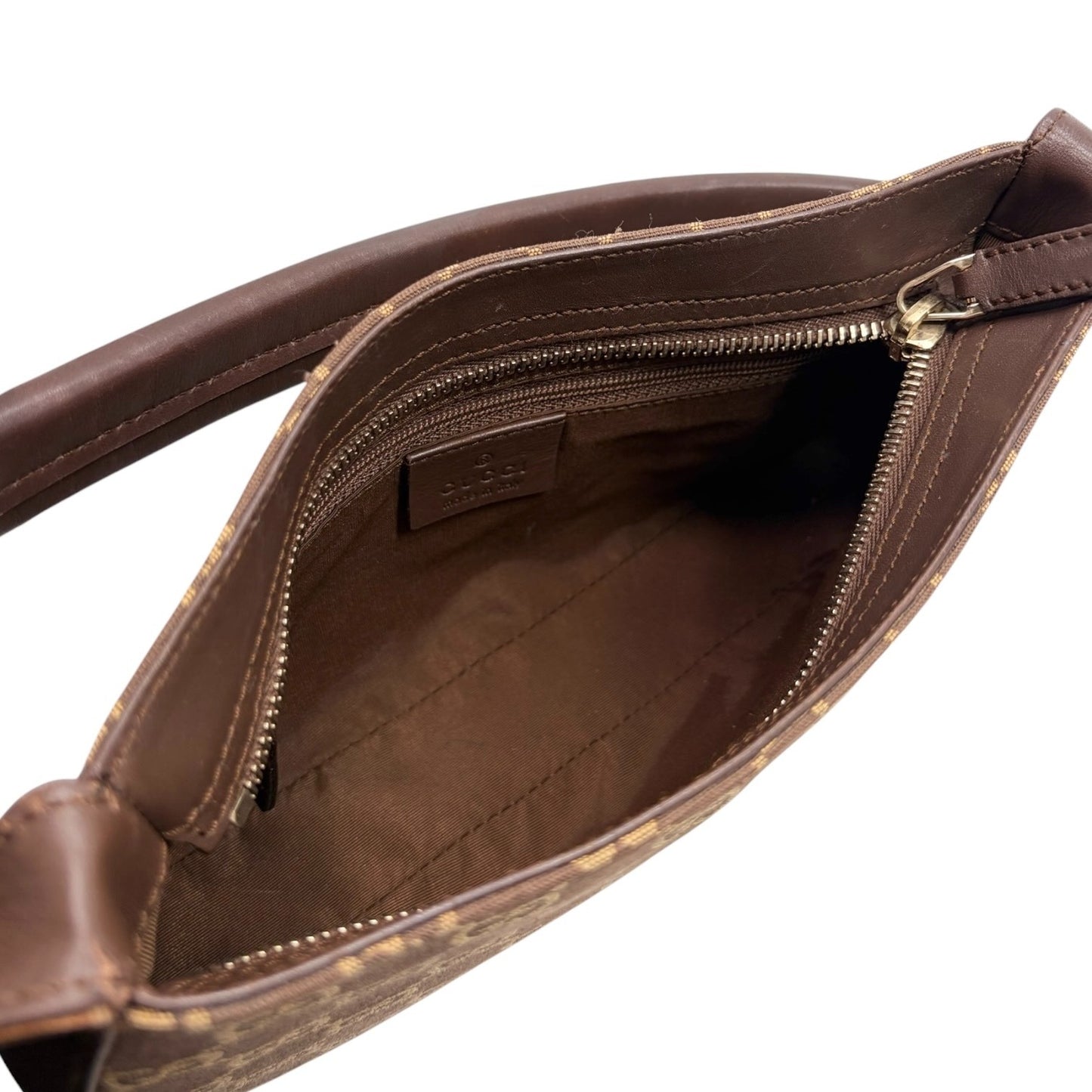 GUCCI Vintage GG Monogram Mini Shoulder Bag Pochette Brown Canvas 901851