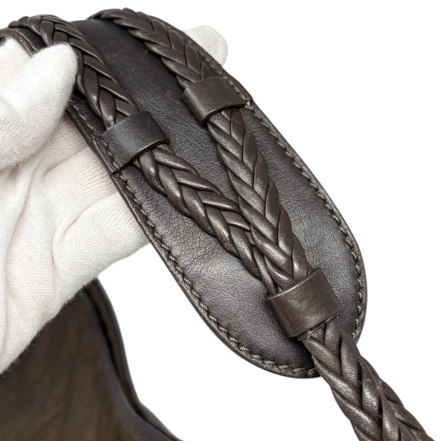 Christian Dior Vintage 2007 Logo Trotter Monogram Tote Bag Heart Brown Leather