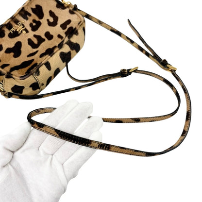 PRADA Vintage Leopard Mini Shoulder Bag Pouch Brown Pony Calf Hair 902269