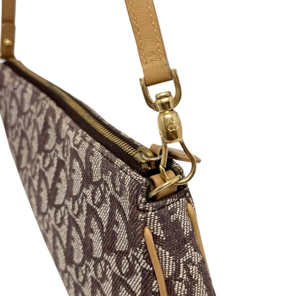 Christian Dior Vintage 2001 Trotter Monogram Mini Saddle Bag Brown 902211