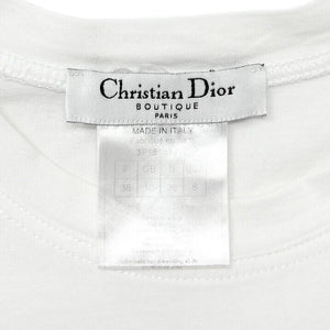 Christian Dior Vintage J'ADORE Logo T-shirt Top #38 Stitch White Cotton Rank AB