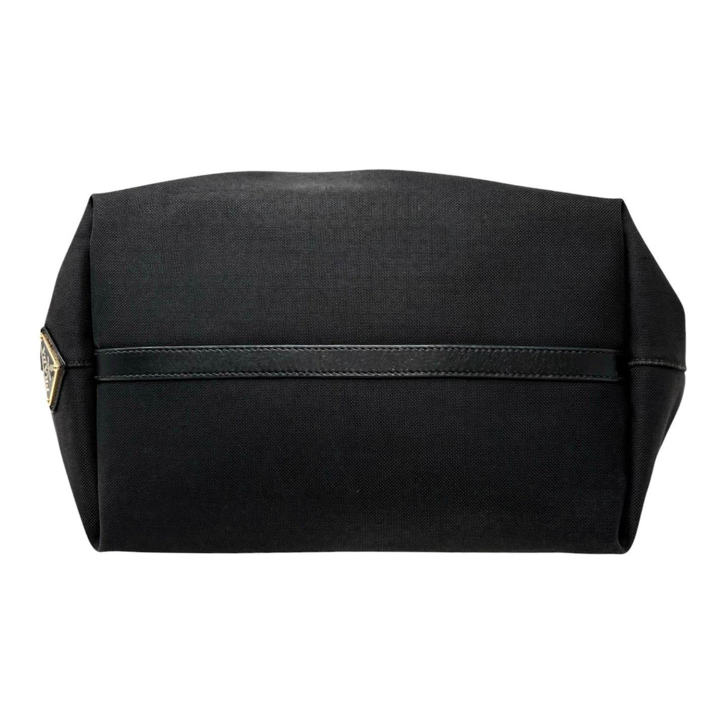 PRADA Vintage Milano Jacquard Logo Canvas Shoulder Tote Large Bag Black 902242