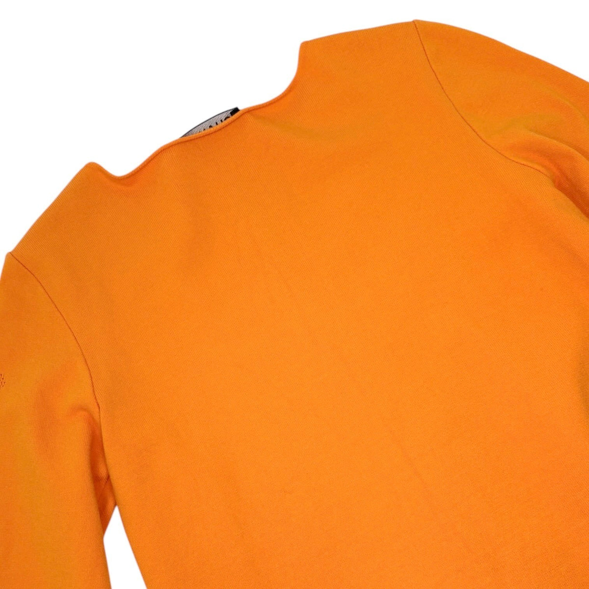 CHANEL Vintage P43225 CC Logo Zip Knit Cardigan Top #34 Orange Silver 902840