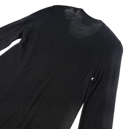 CHANEL Sport Vintage 09A CC Logo Cashmere Zipped Jacket #34 Sequins Black