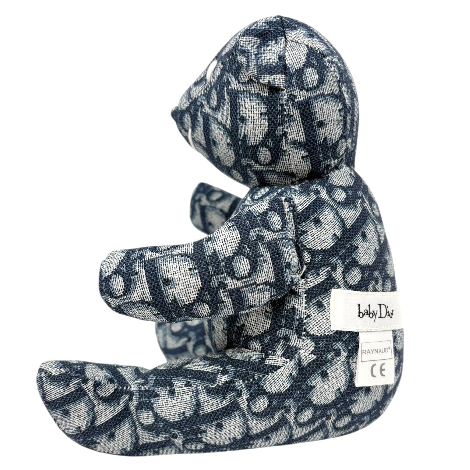 Christian Dior Vintage baby Dior Trotter Monogram Teddy Bear Plush Toy Blue