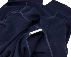 CHANEL Vintage 94A CC Logo Long Jacket #40 Coat Dress Dark Blue Wool Rank AB