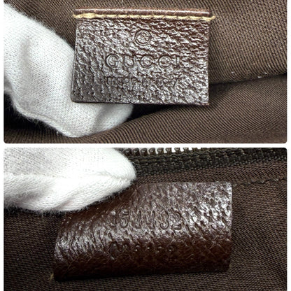 GUCCI Vintage GG Monogram Logo Pochette Mini Bag Charm Brown Canvas 902817
