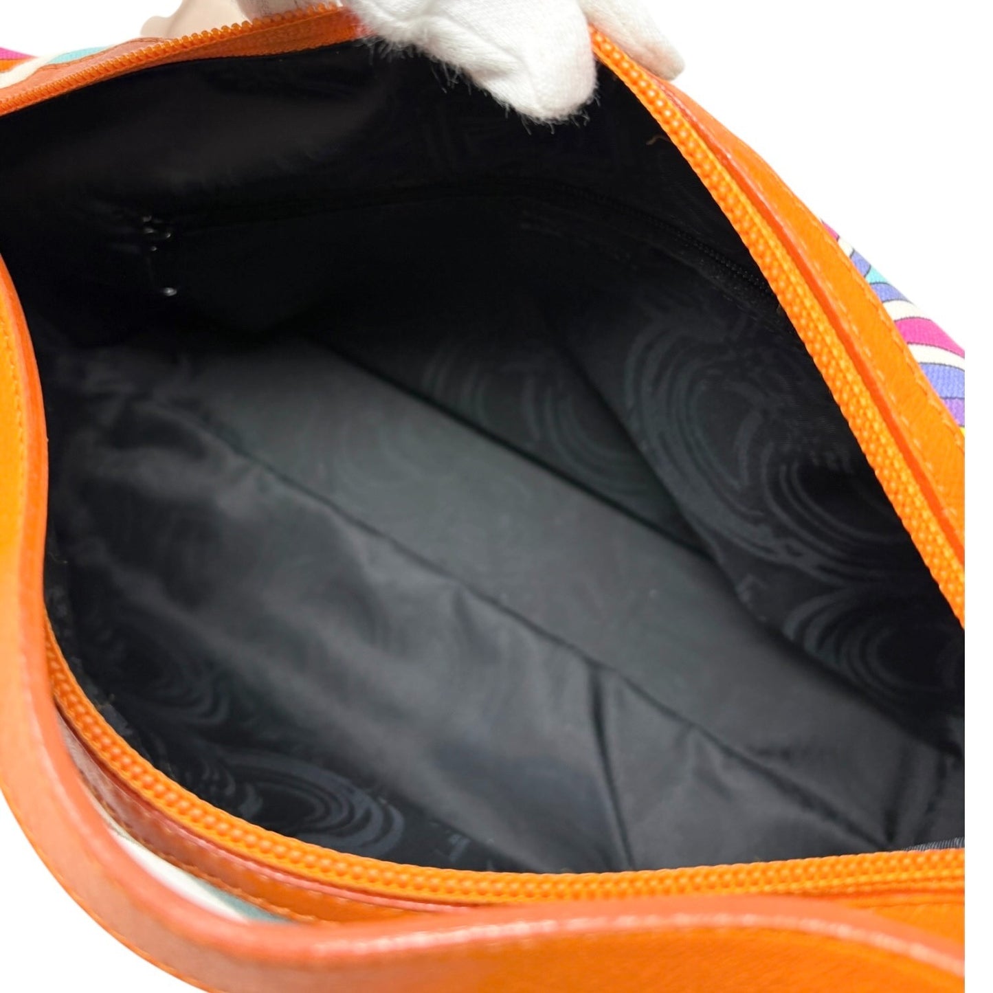 EMILIO PUCCI Vintage Logo Geometric Print Bag Orange Multicolor 901875