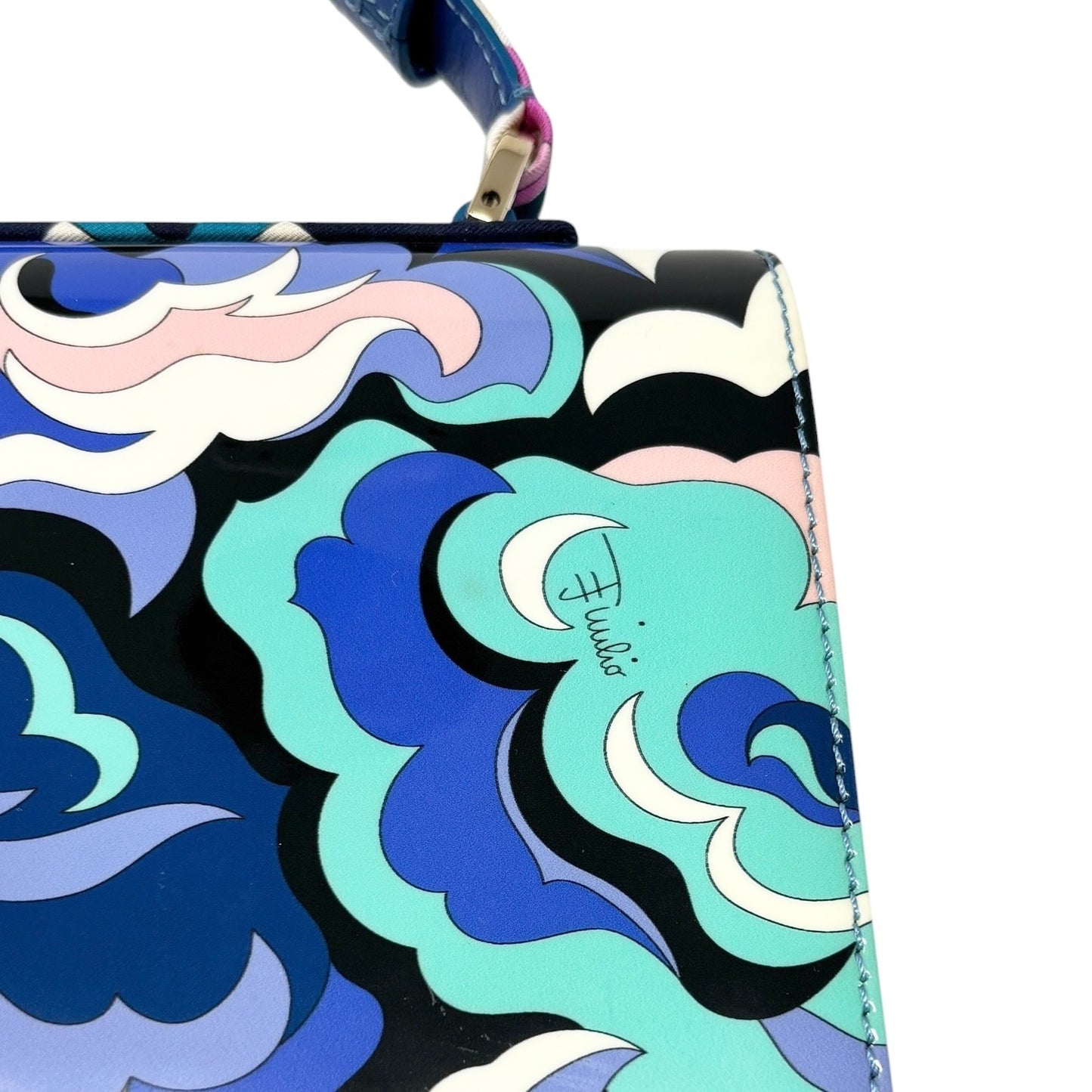 EMILIO PUCCI Vintage Logo Psychedelic Printed Multicolor 2way Bag Blue 902568