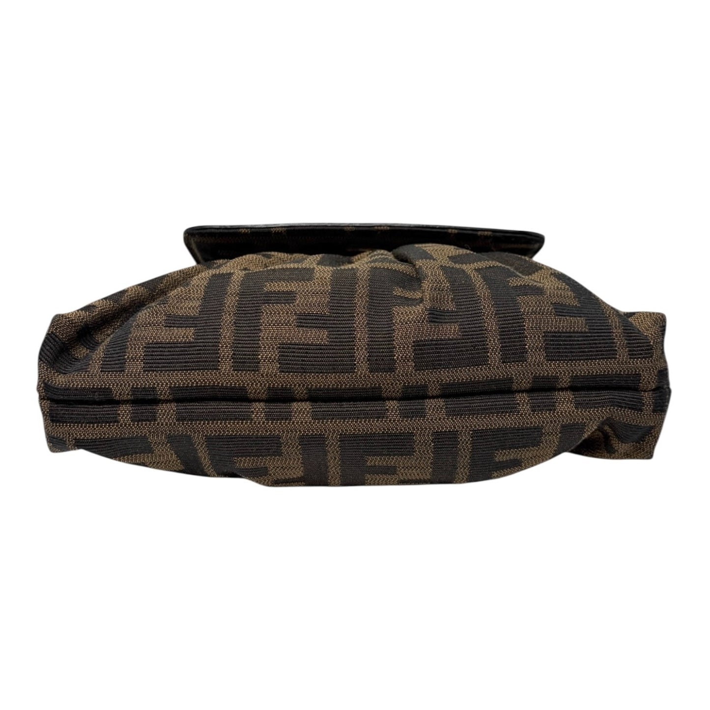 FENDI Vintage Zucca Monogram Logo Charm Canvas Mini Chef Bag Brown Pochette