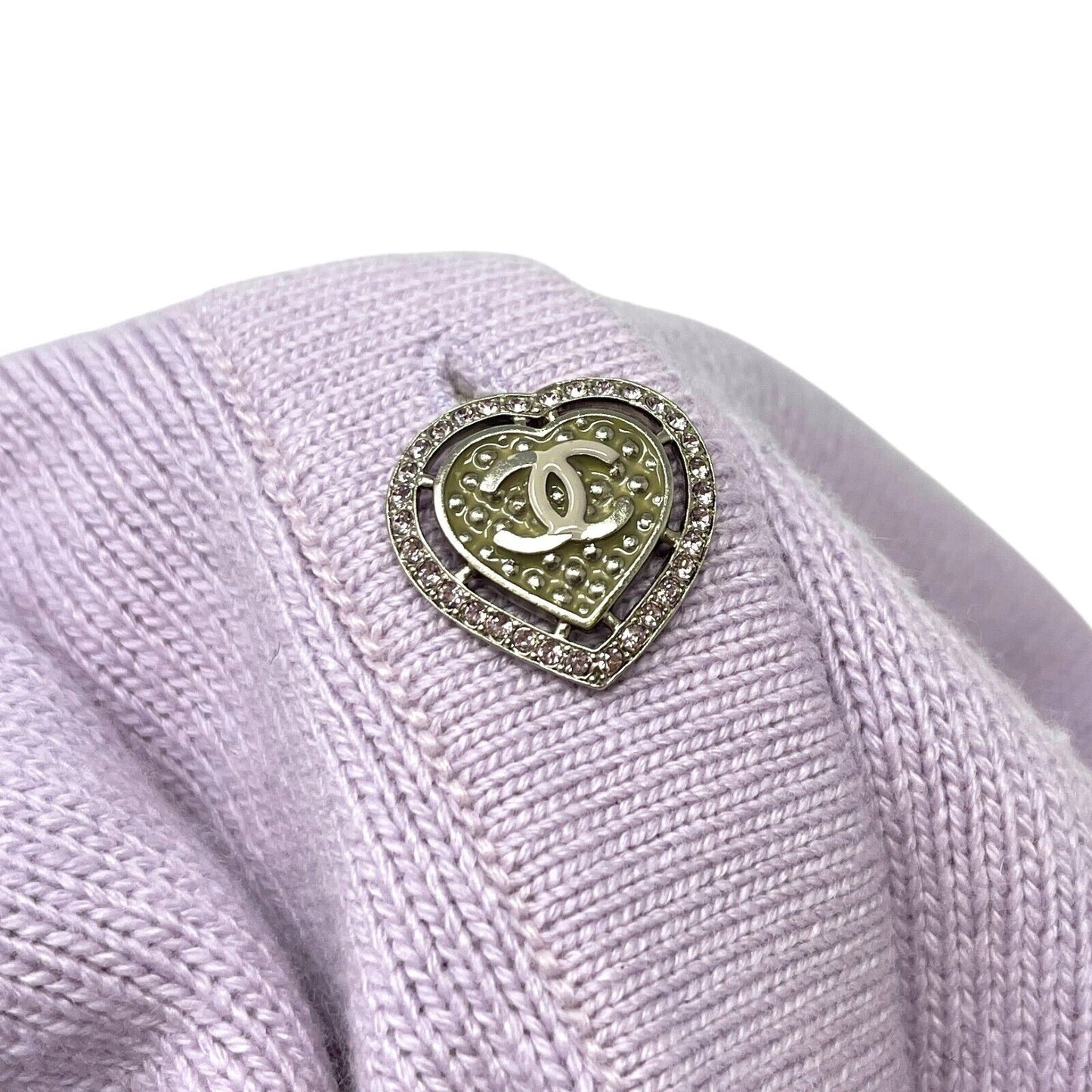 CHANEL Vintage 09C CC Logo Long Knit Cardigan #36 Rhinestone Cashmere Purple