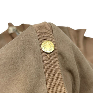 HERMES Vintage Sellier Button Cardigan #M Light Brown Gold Cotton Nubuck RankAB