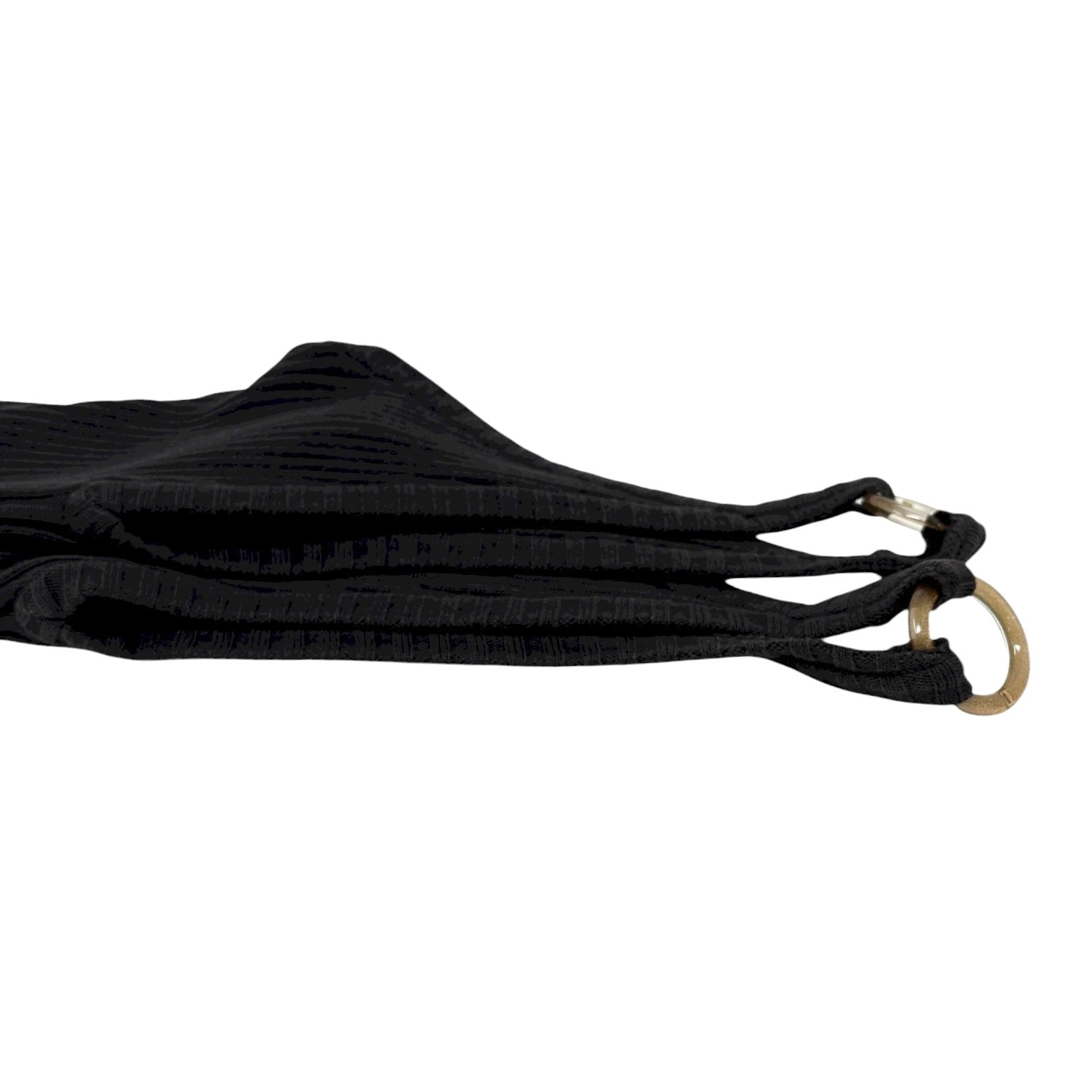 CHANEL Vintage 01C CC Mark Logo V-Neck knit Tank Top #40 Black Gold Cotton