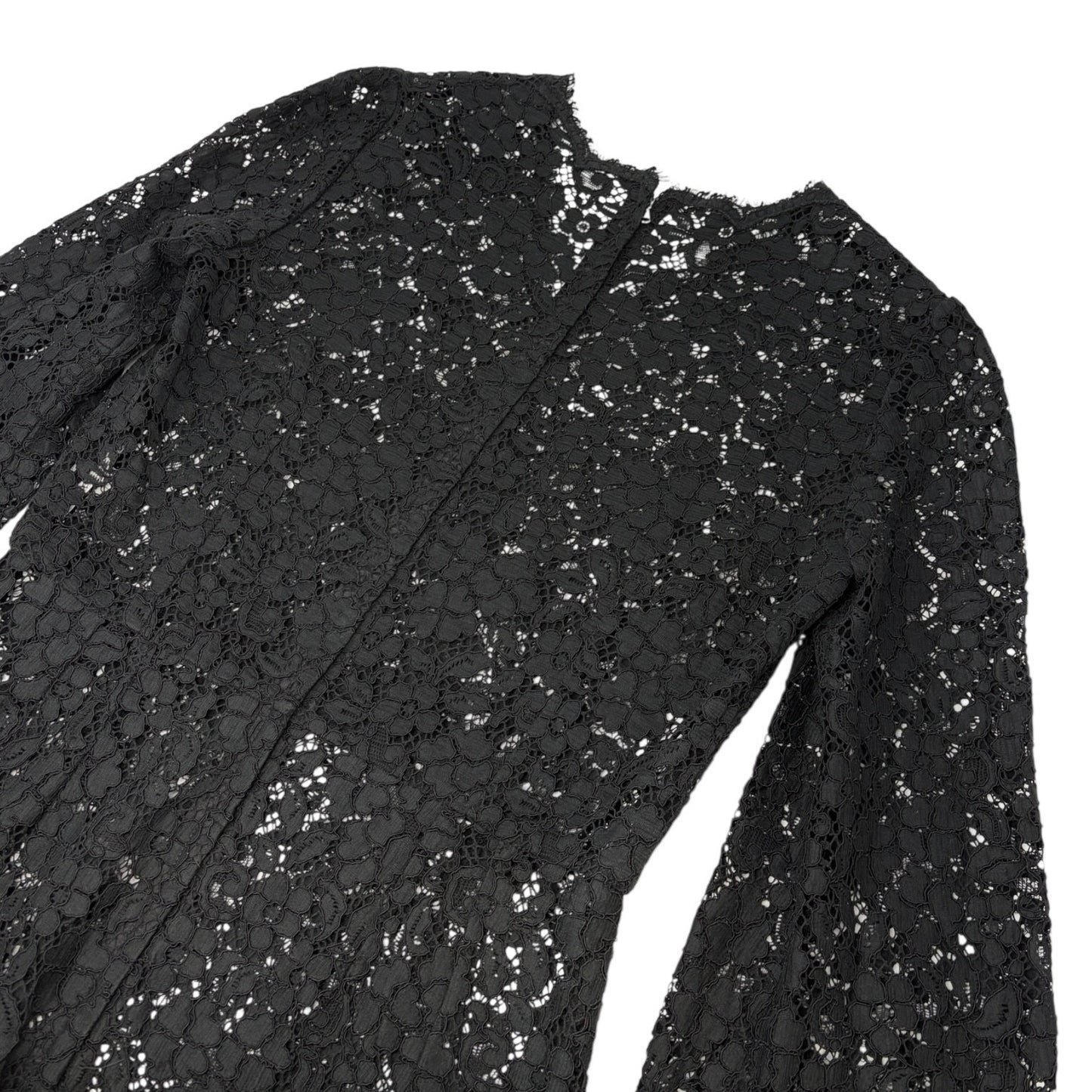 DOLCE&GABBANA Vintage Midi Floral Lace Camisole Dress #44 Black Cotton