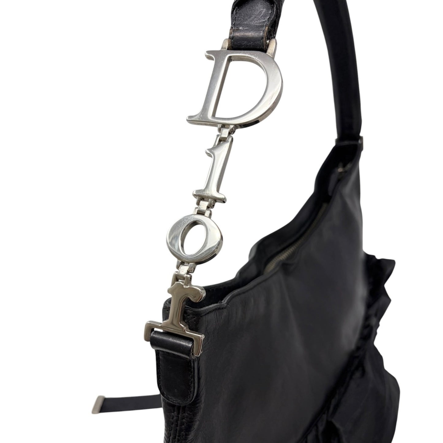 Christian Dior Vintage 2004 Ballet Corset Bag Black Nylon Leather 902095
