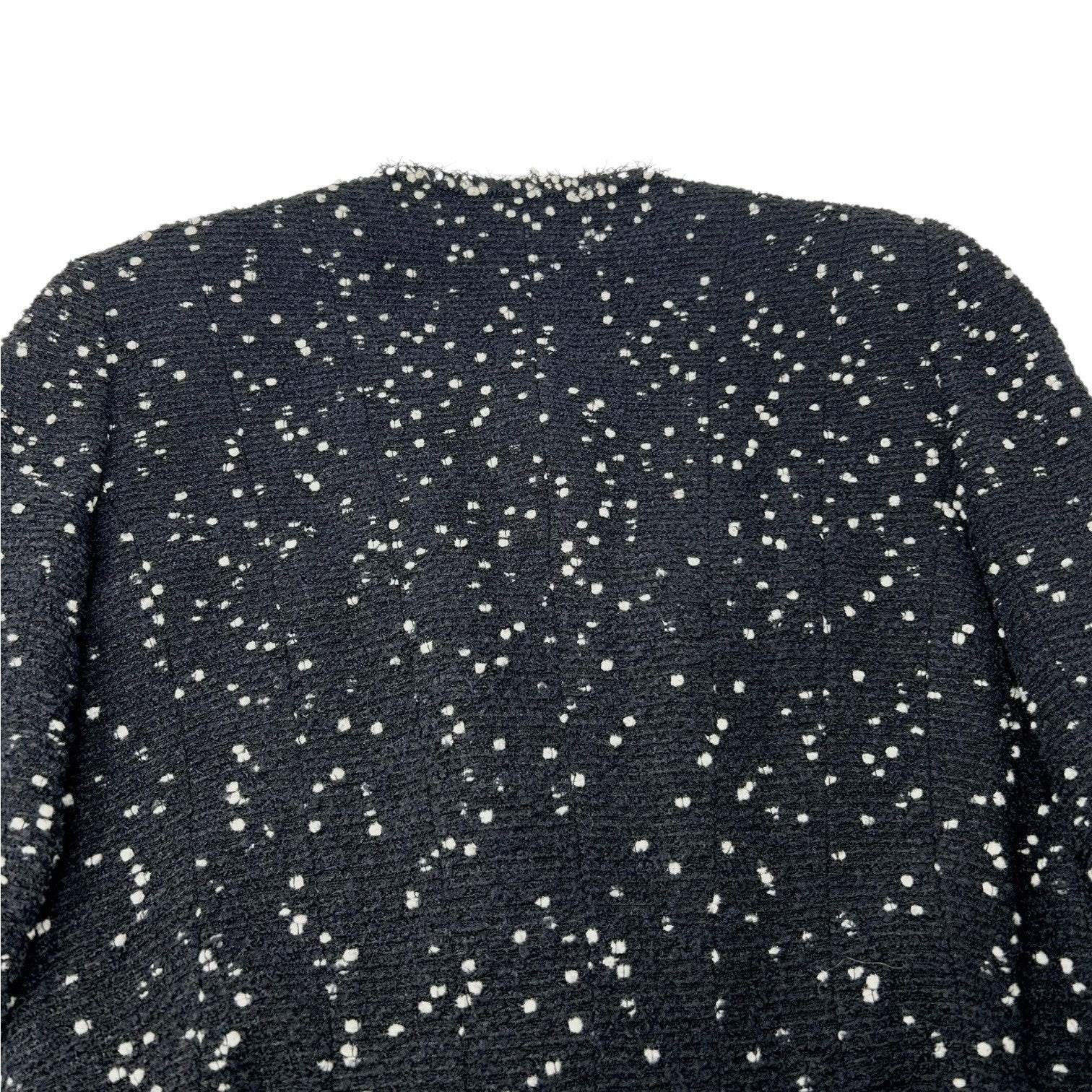 CHANEL Vintage 95A CC Logo Tweed Jacket Blazer #40 Black Wool Long Sleeve