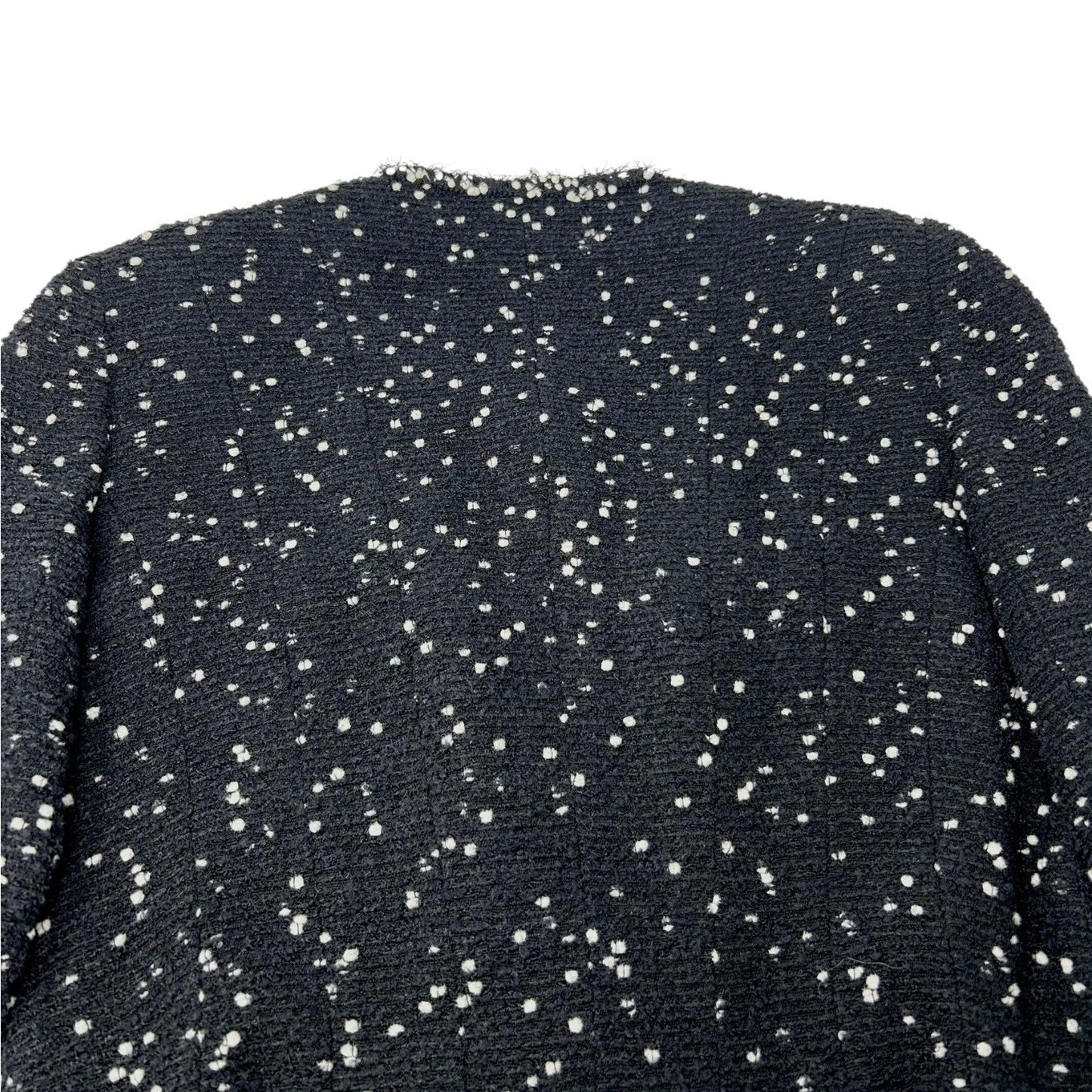 CHANEL Vintage 95A CC Logo Tweed Jacket Blazer #40 Black Wool Long Sleeve