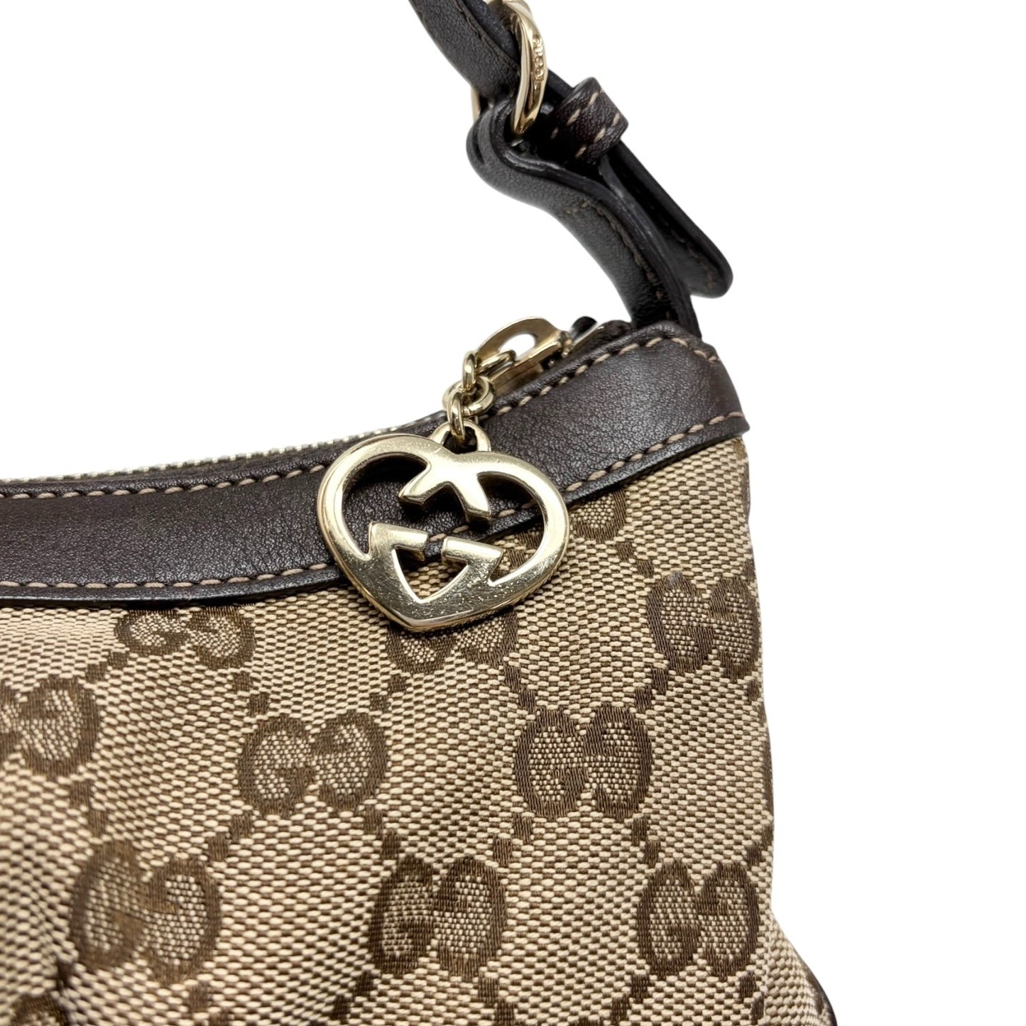 GUCCI Vintage GG Monogram Mini Shoulder Bag Pochette Beige Brown 902410