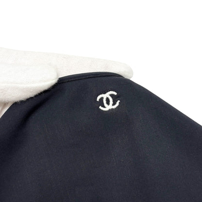 CHANEL Vintage 97C CC Mark Logo Camisole Dress #44 One-piece Black Nylon