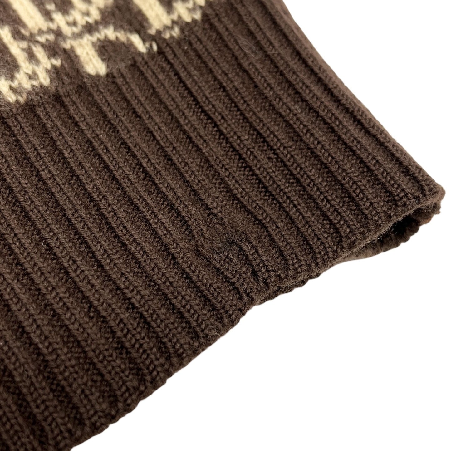 Christian Dior Vintage Trotter Monogram Logo Knit Vest V-neck Brown Beige Wool