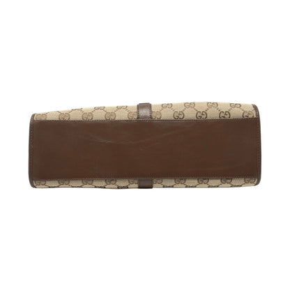 GUCCI Vintage Jackie GG Monogram Shoulder Bag Beige Brown Canvas 902460