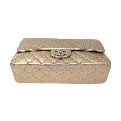 CHANEL Vintage CC Turnlock Quilted Chain Flap Bag 2 Way Metallic Gold 902919