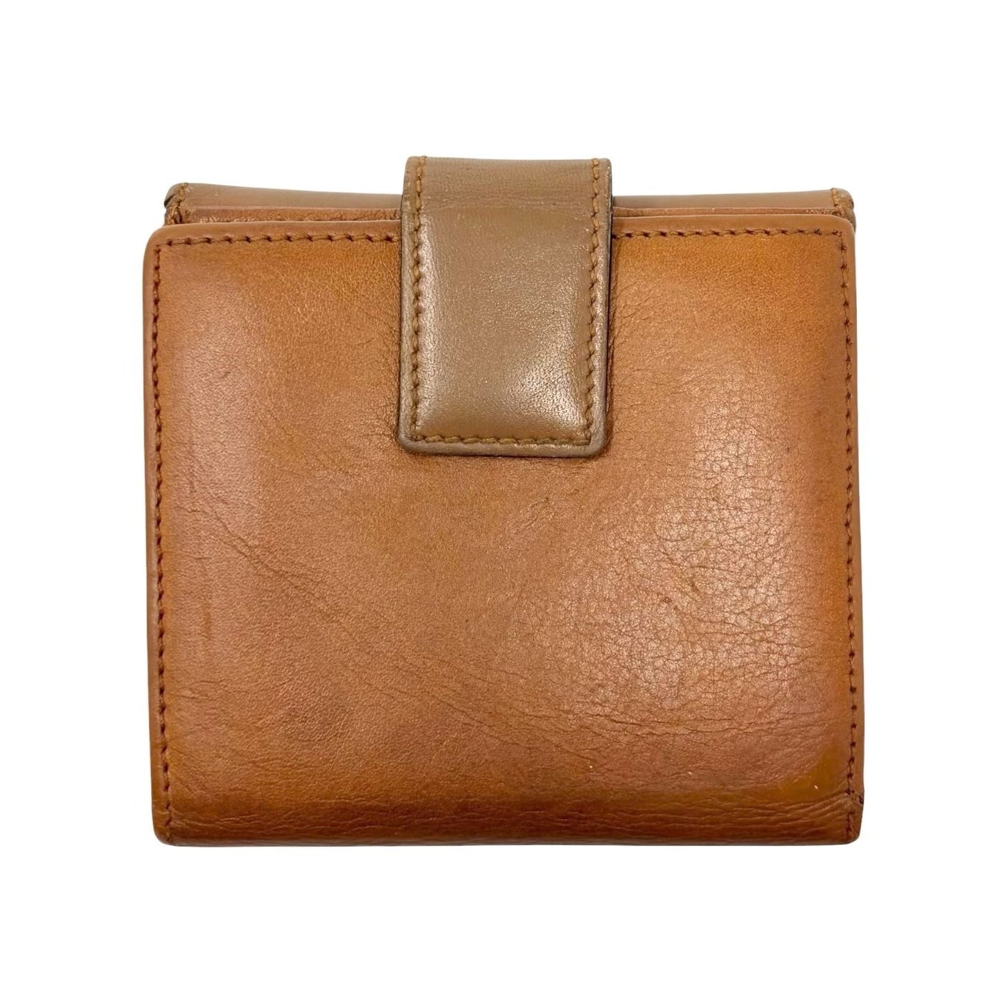 Christian Dior Vintage Street Chic Logo Wallet Leather Brown Gold 902404