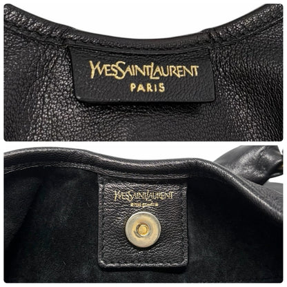 Yves Saint Laurent Vintage YSL Saint Tropez Frill Shoulder Bag Black 902378