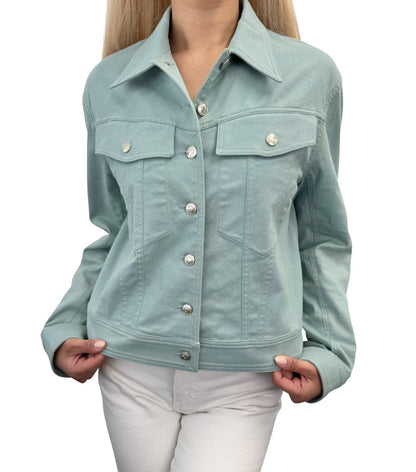 Christian Dior Vintage 2001 J'ADORE Logo Denim Twill Jacket #36 Blue Yellow