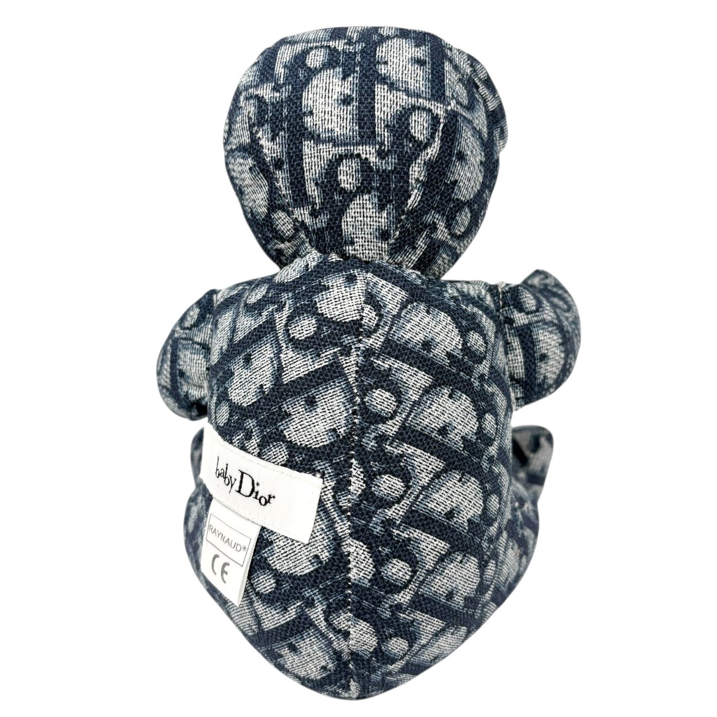 Christian Dior Vintage baby Dior Trotter Monogram Teddy Bear Plush Toy Blue