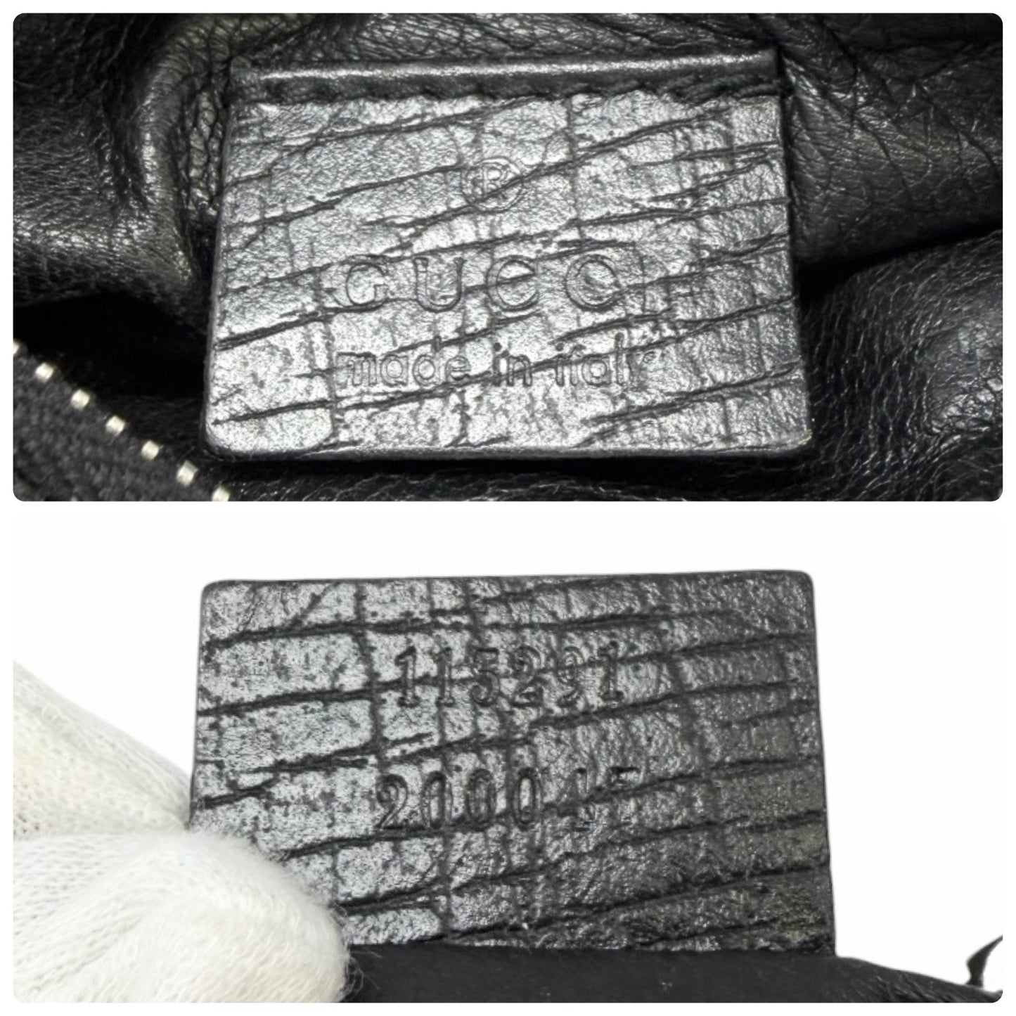 GUCCI Vintage GG Monogram Horsebit Micro Pouch Coin Purse Black Silver 902090