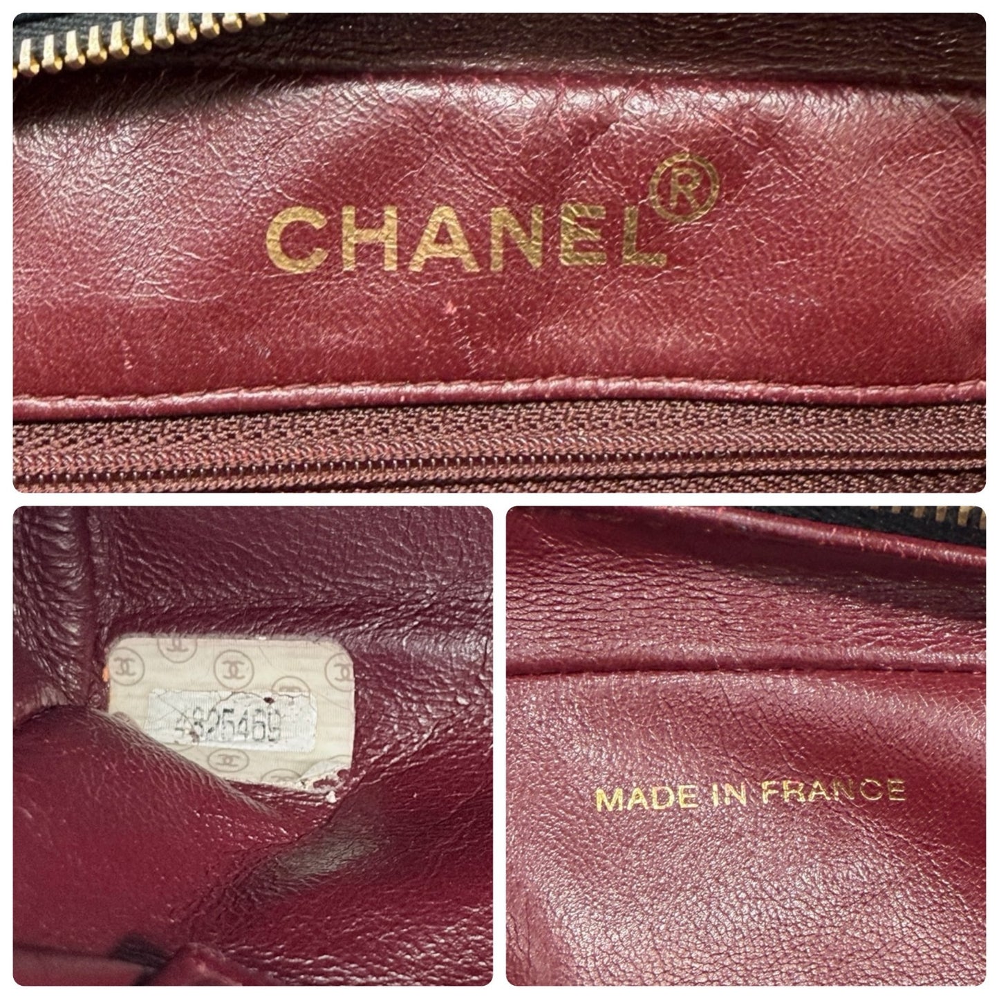 CHANEL Vintage Bic CC Logo Quilted Leather Hand Tote Bag Black Gold 902274