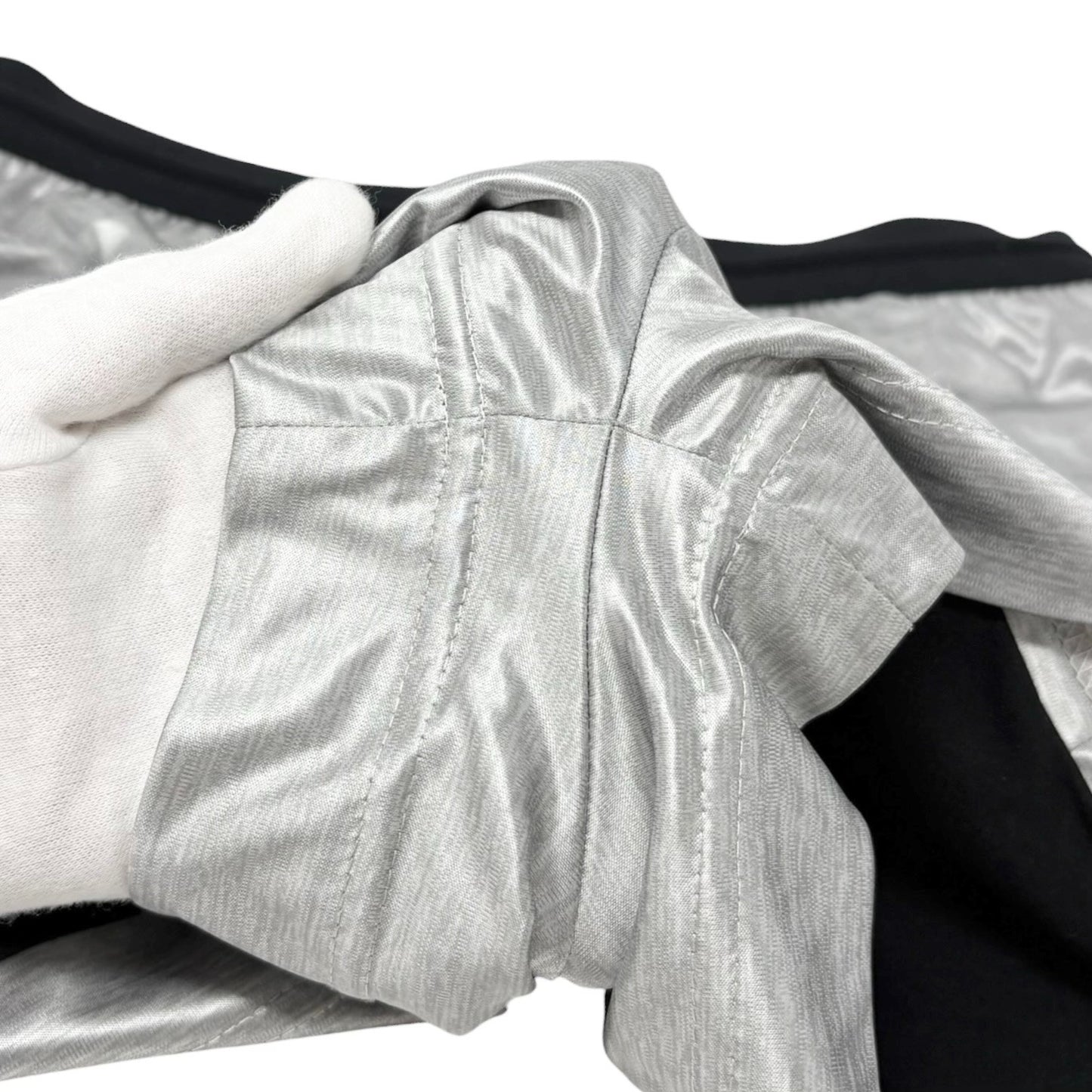 CHANEL Vintage P43484 CC Hoodie Zip Up Jacket Short Pants Set #34 Silver 901933