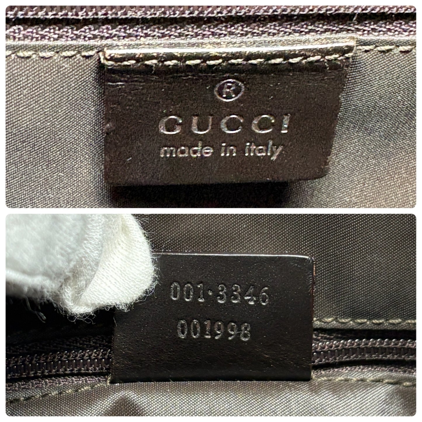GUCCI Vintage Logo Jackie Shoulder Bag Handbag Brown Black Suede 902432