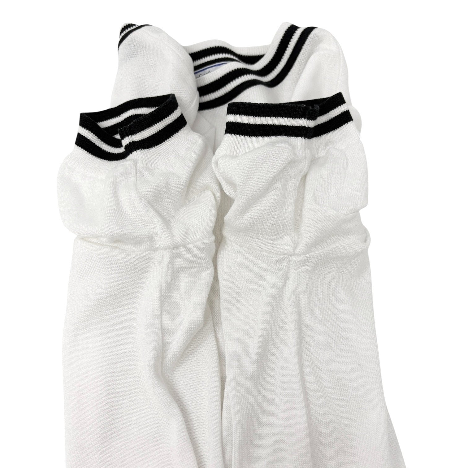 Yves Saint Laurent Vintage YSL Logo Knit T-shirt Top #M White Black Cotton