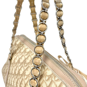 Christian Dior Vintage 2005 Romantique Trotter Monogram Shoulder Bag Cream