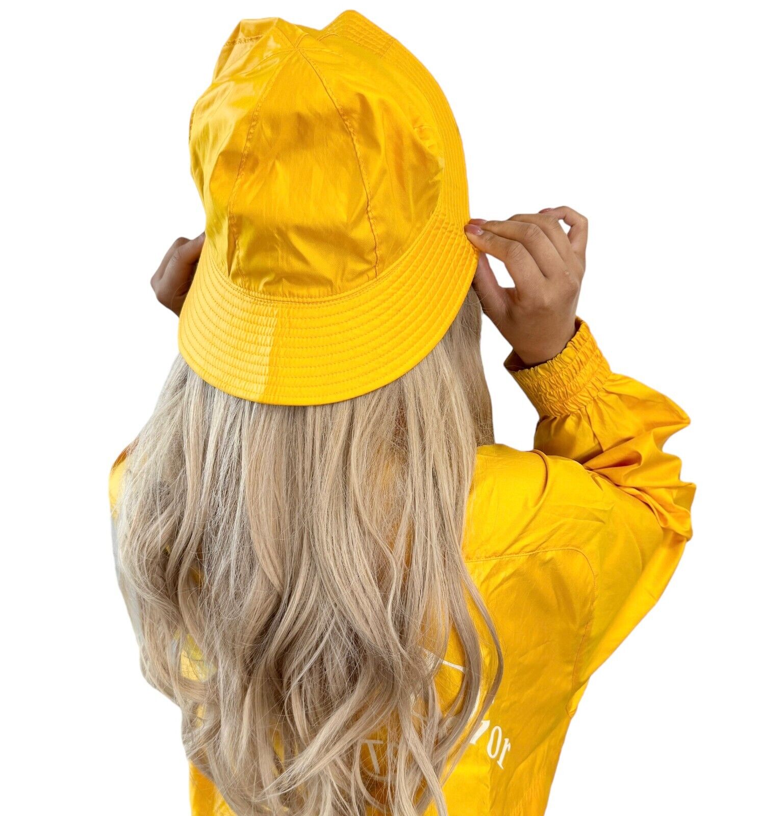 Christian Dior Sports Vintage Big Logo Track Jacket #M Yellow Polyester w/Hat