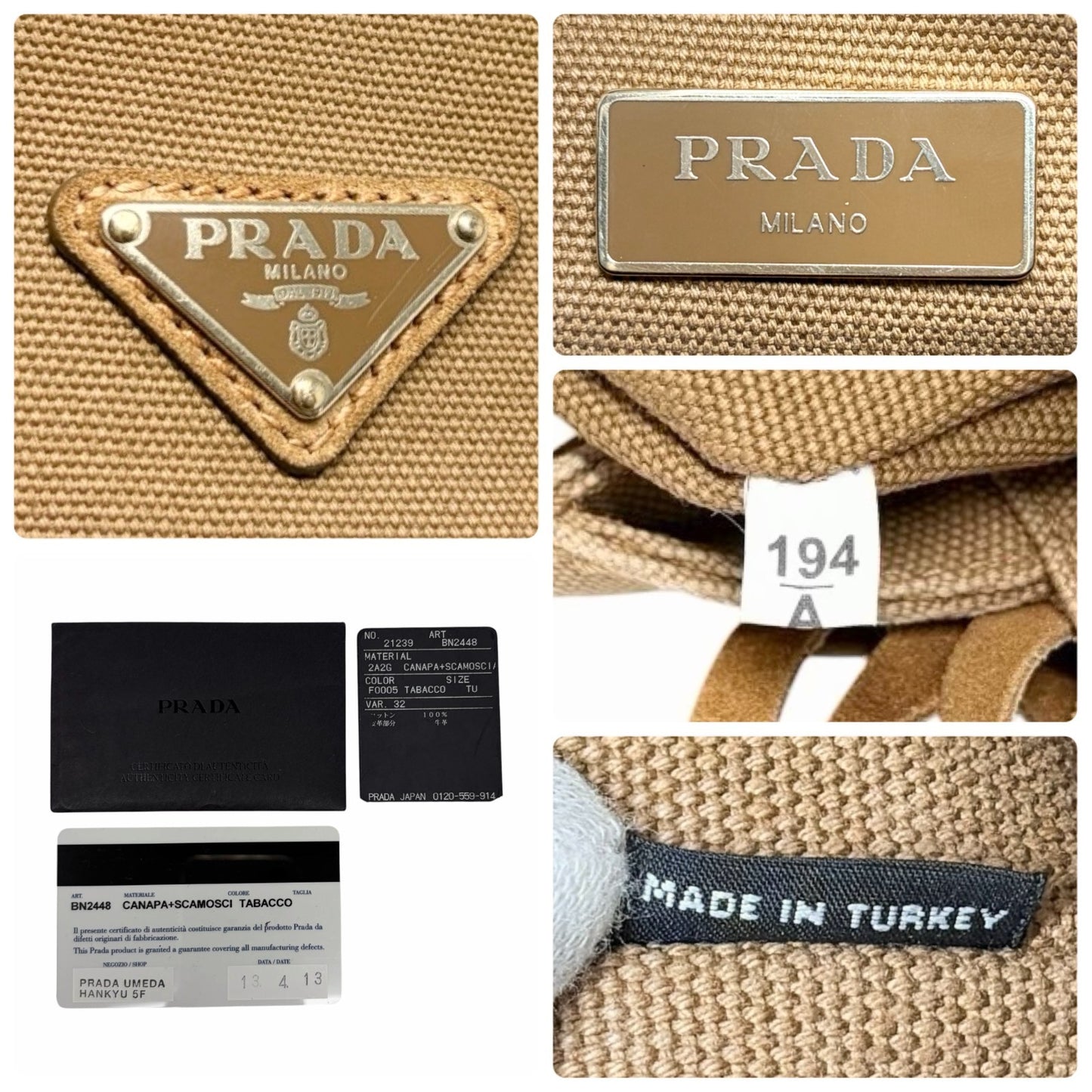 PRADA Vintage Logo Fringe Tote Bag Suede Canvas Brown Camel Gold 901835