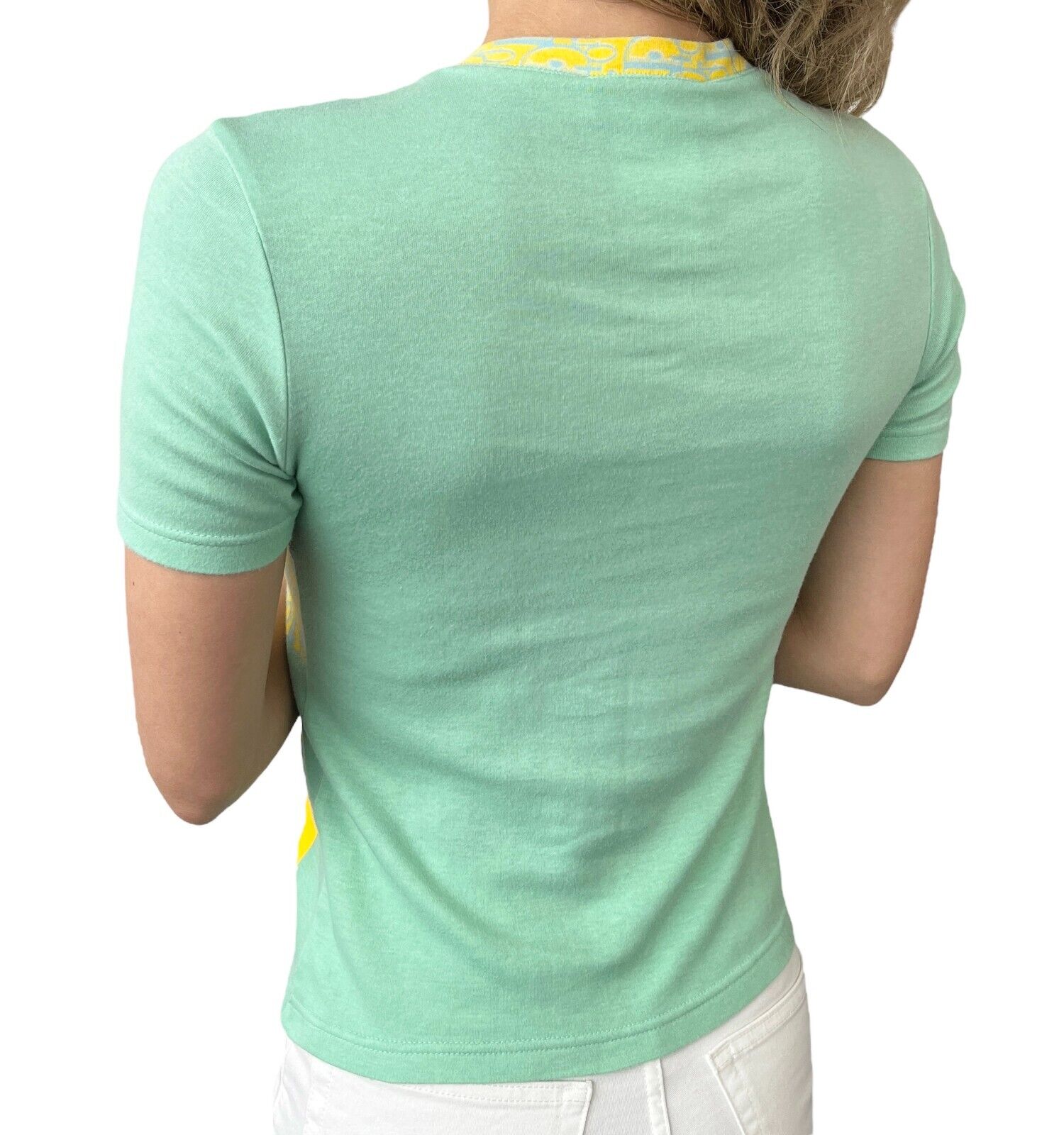 Christian Dior Vintage 2005 J'ADORE Logo T-shirt Top #36 Cotton Multicolor