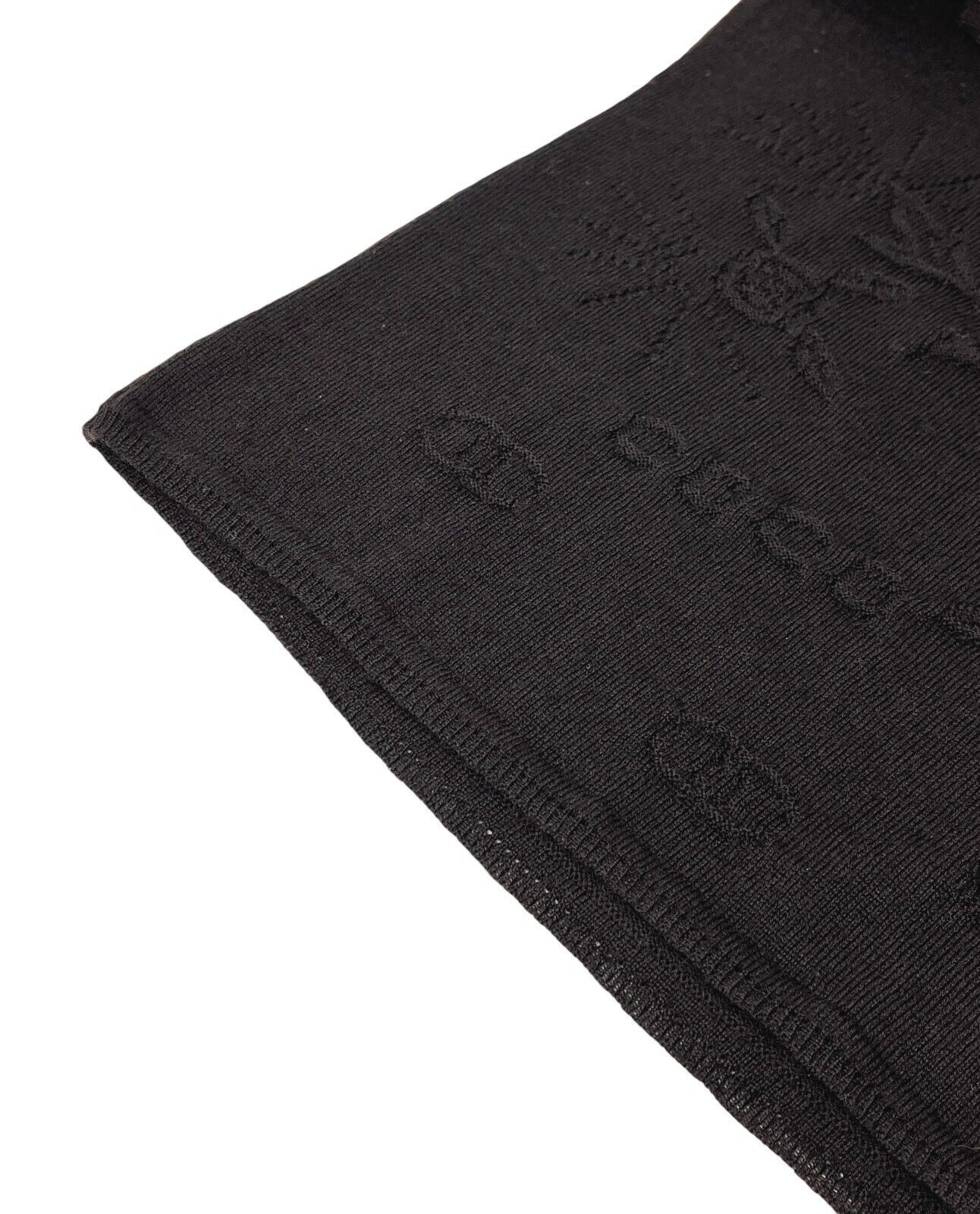 CHANEL Vintage 01A CC Logo Short Sleeve Sweater Knit Top #38 Black Wool Rank AB