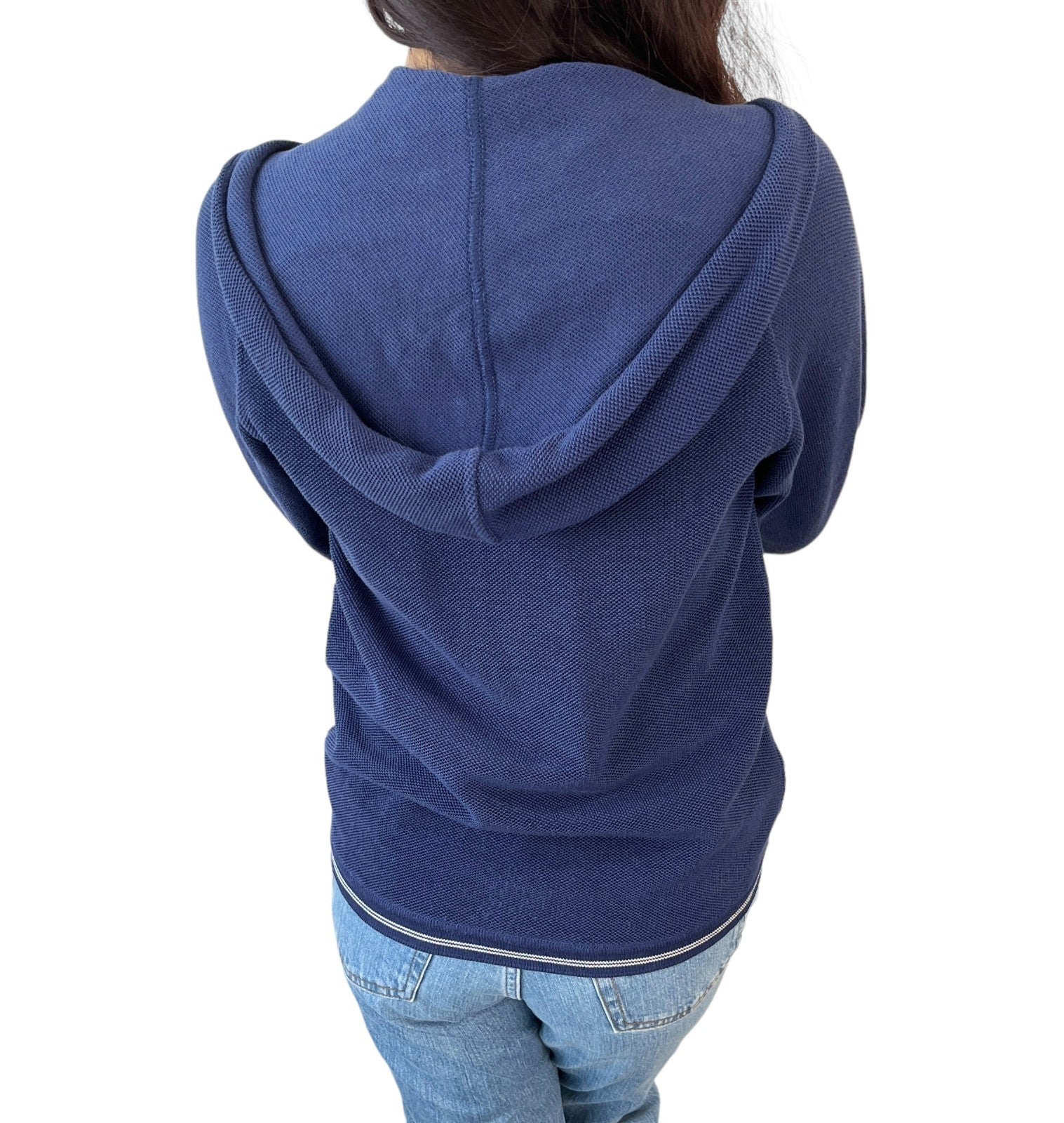 CHANEL Sport Vintage 05P CC Tennis Zipped Hoodie Jacket #38 Dark Blue Cotton