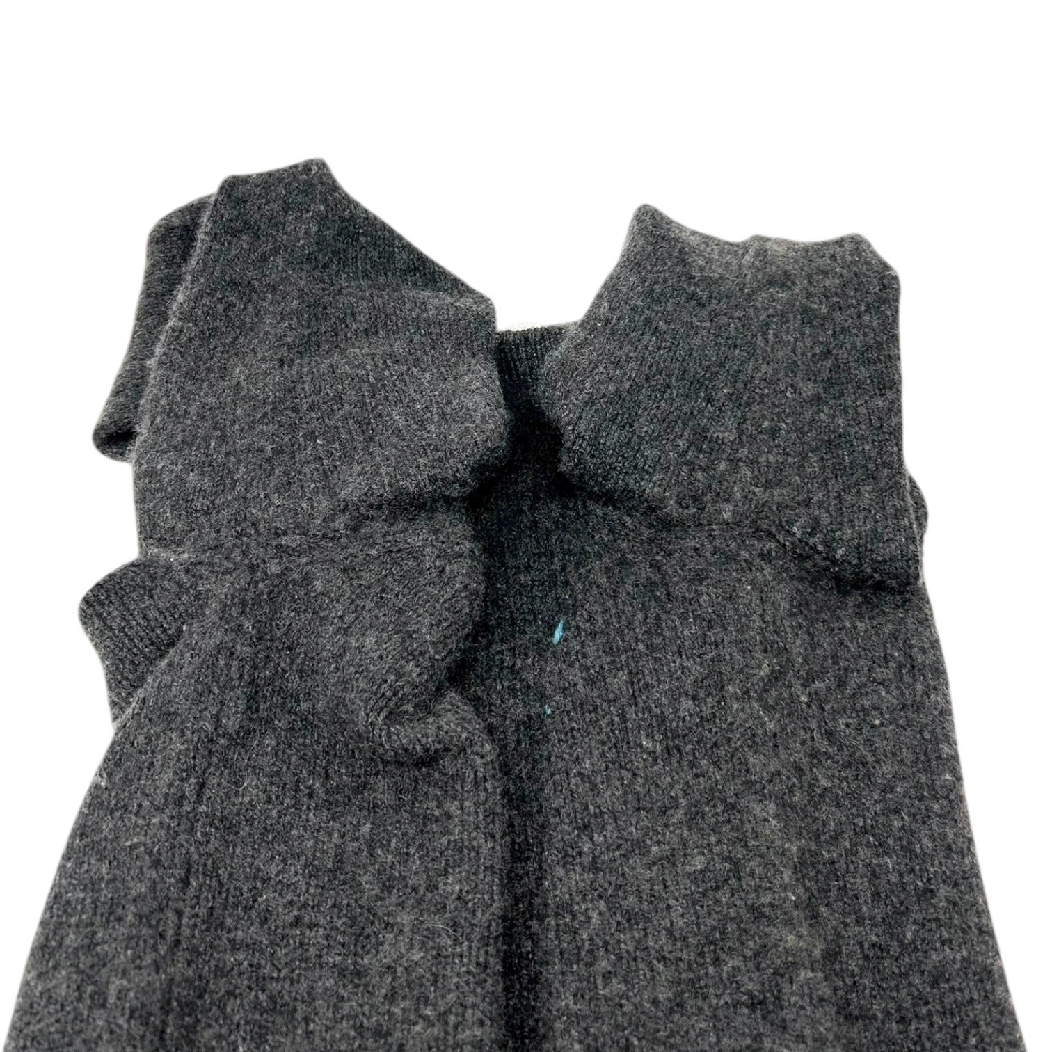 CHANEL Vintage 96A CC Logo Knit Sweater Top #36 Gray Blue Cashmere