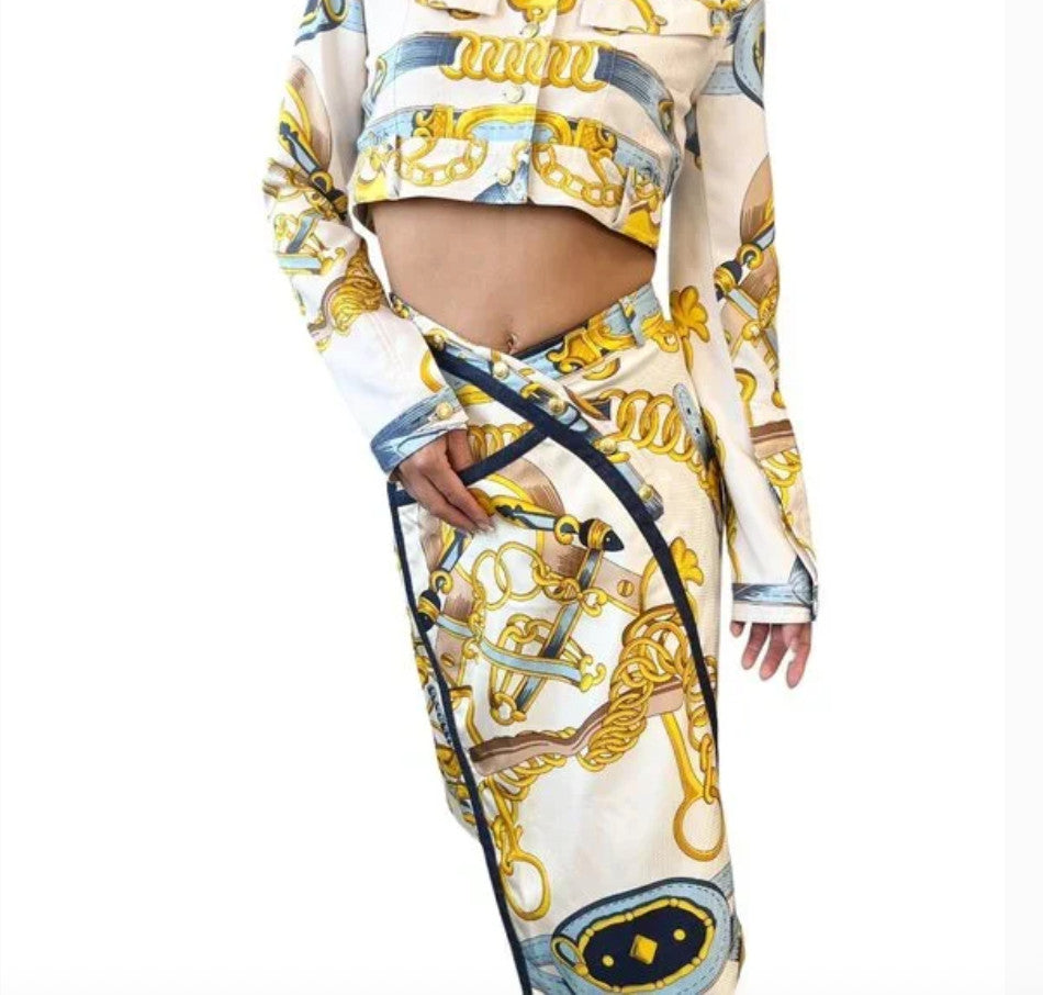 Christian Dior Vintage 2000 Spring Jacket Skirt Set #38 #40 Cream Gold Silk