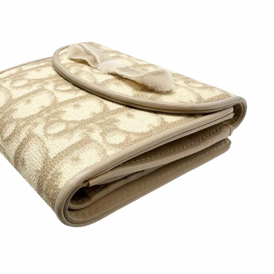 Christian Dior Vintage Trotter Monogram Romantique Wallet Cream Beige 902260