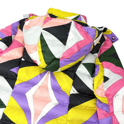 EMILIO PUCCI Vintage Geometric Print Puffer Jacket Coat #36 Multicolor 902812