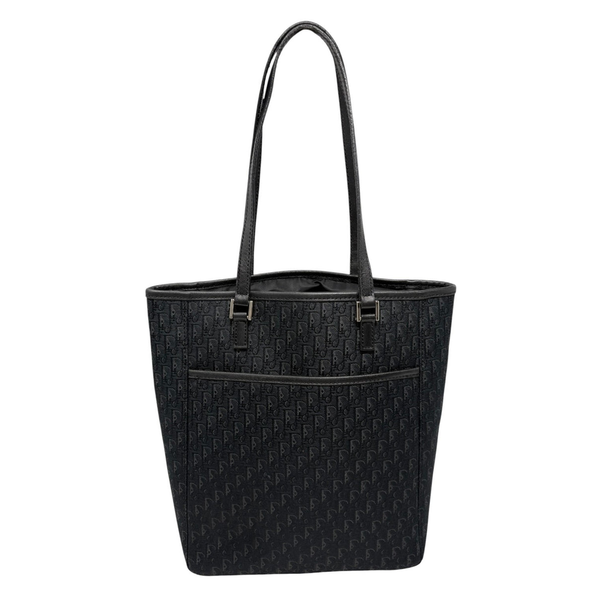 Christian Dior Vintage 2003 Trotter Monogram Tote Shoulder Bag Black 902343