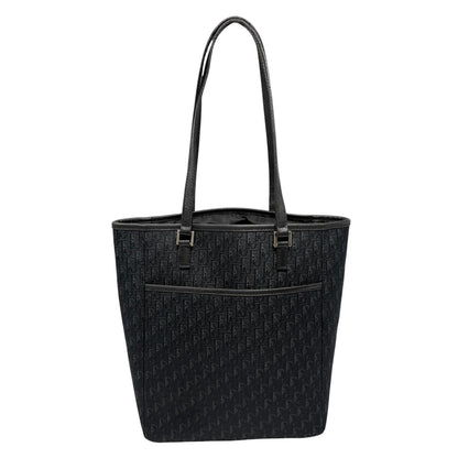Christian Dior Vintage 2003 Trotter Monogram Tote Shoulder Bag Black 902343