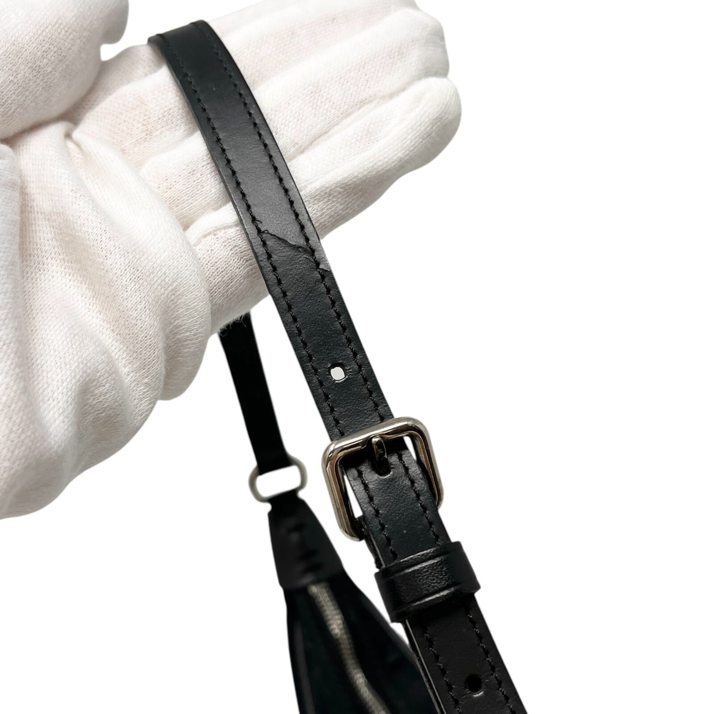 LOUIS VUITTON Vintage LV Monogram Little Boulogne Mini Shoulder Bag Black Satin